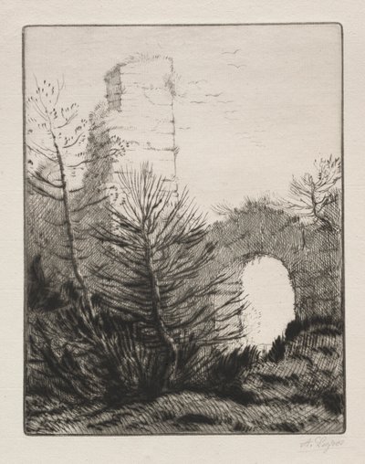 Luostarin rauniot tekijältä Alphonse Legros