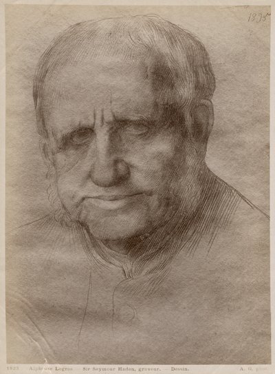 Sir Francis Seymour Haden, etcher, 1895 (kultapiste paperilla) (katso myös 414599) tekijältä Alphonse Legros