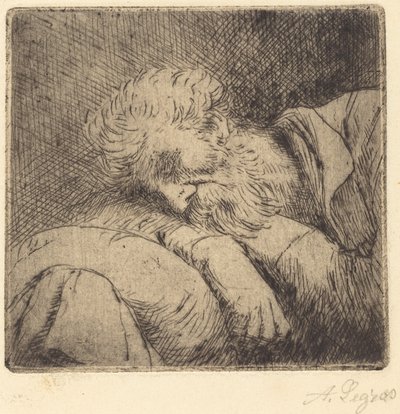 Nukkuva kerjäläinen tekijältä Alphonse Legros