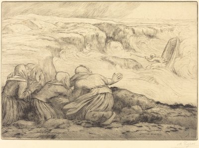 Pieni vene vaarassa (Barque en peril) tekijältä Alphonse Legros