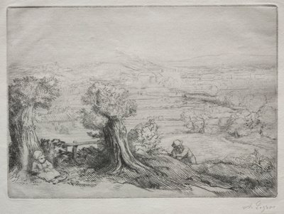 Muisto laaksosta Burgundiassa. tekijältä Alphonse Legros