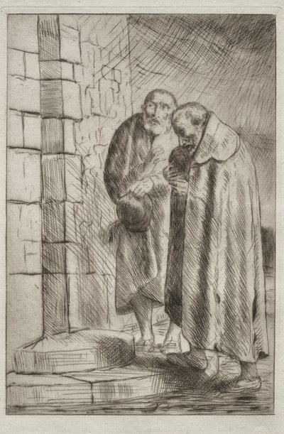St. Pierre ja St. Paul herra Richardin portilla. tekijältä Alphonse Legros
