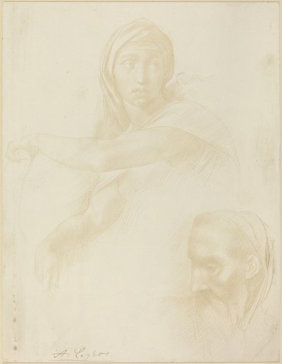 Tutkimus Delphic Sibylistä, miehen päästä. tekijältä Alphonse Legros