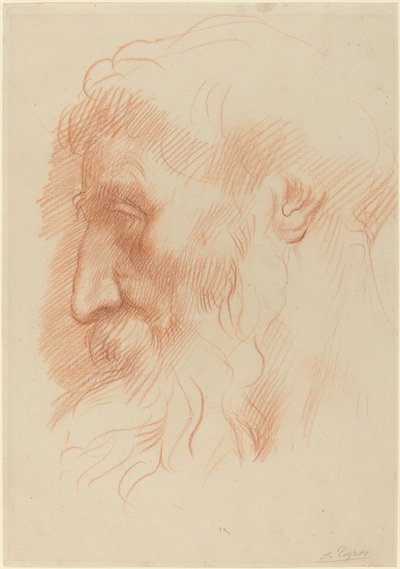 Tutkimus miehen päästä [recto] tekijältä Alphonse Legros