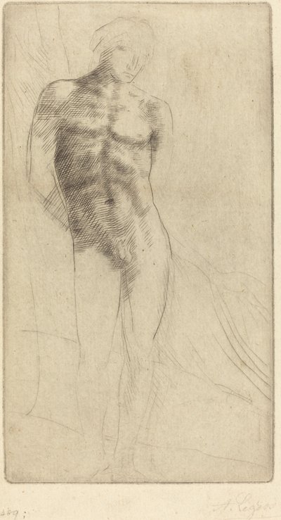 Tutkimus alastonhahmosta Etude de figure nue. tekijältä Alphonse Legros
