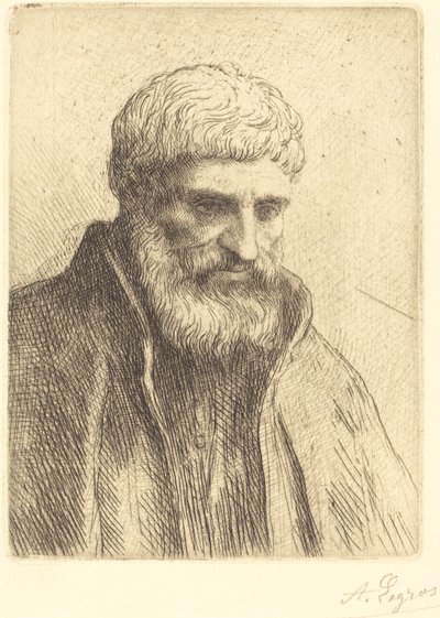 Tutkimus vanhasta miehestä Etude de vieillard. tekijältä Alphonse Legros