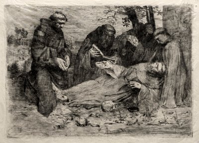 Pyhän Franciscuksen kuolema tekijältä Alphonse Legros