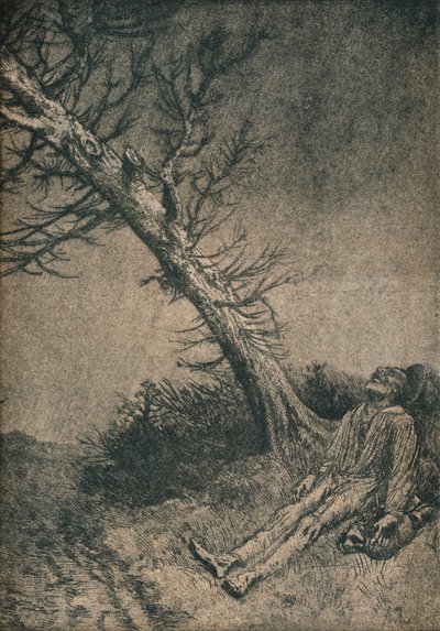 Dying Vagabond, 1875 tekijältä Alphonse Legros