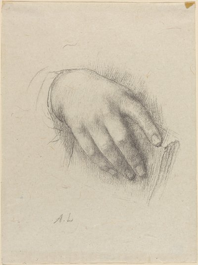 Taiteilijan tyttären käsi. tekijältä Alphonse Legros