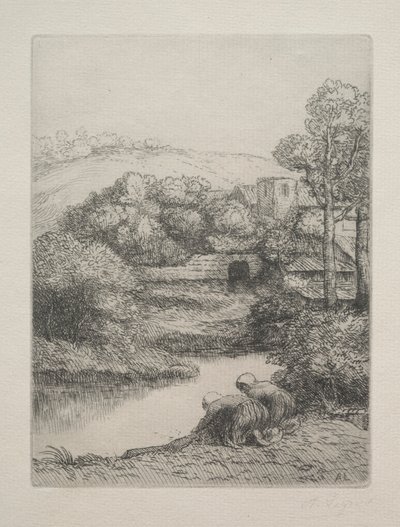 Pesutalo Le Lavoir, Dite Les Laveuses. tekijältä Alphonse Legros