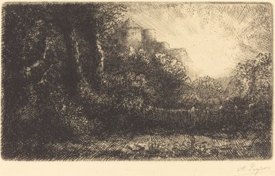 Näkymä linnalle (Chateau de Poillet) tekijältä Alphonse Legros