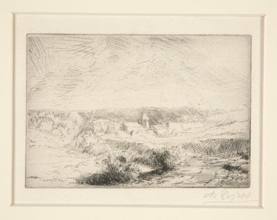 Village de Wimille, pres Boulogne (Wimillen kylä lähellä Boulognea) tekijältä Alphonse Legros