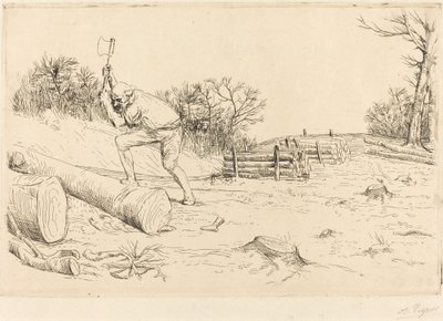 Puunhakkuri Metsämies. tekijältä Alphonse Legros