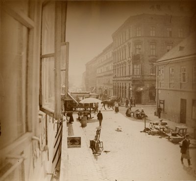 [Näkymä Muchan asunnon ikkunasta, lähellä Amalienstrassea, München] tekijältä Alphonse Maria Mucha