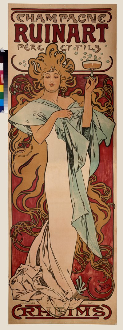 Ruinart-samppanjan mainosjuliste. Alfons Maria Muchan juliste (Alphonse Marie Mucha tekijältä Alphonse Marie Mucha