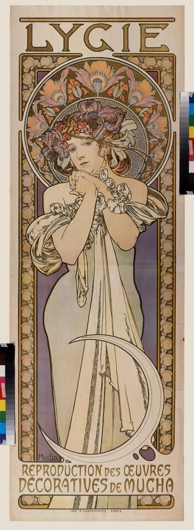 Mainosjuliste tanssiryhmälle Lygie. Alfons Maria Muchan juliste (Alphonse Marie Mucha tekijältä Alphonse Marie Mucha