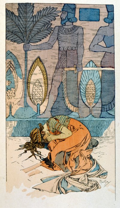 Alphonse Muchan kuvitus Paul Verolan kolmessa näytöksessä olevasta "Ramasta" runosta. noin 1898. Mucha (1860-1939). oli tšekkiläinen jugendmaalari tekijältä Alphonse Mucha