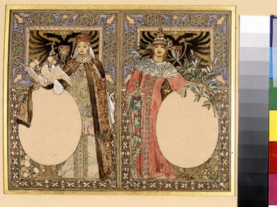 Kuva kirjasta (satu tai legendoja). Taideteos: Alfons Maria Mucha (Alphonse Marie Mucha tekijältä Alphonse Marie Mucha