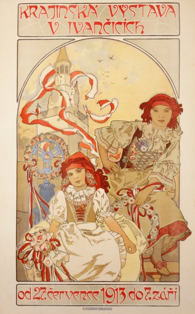 Maisemanäyttely V Ivancicich, 1913 tekijältä Alphonse Mucha