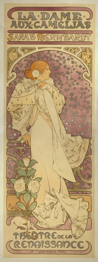 "La Dame aux Camélias", yhdessä Sarah Bernhardtin kanssa tekijältä Alphonse Mucha