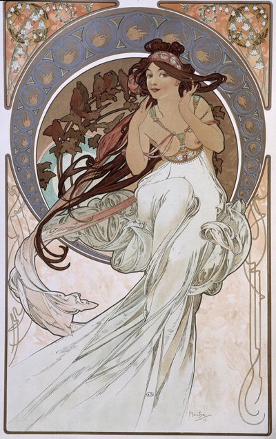 La Musique - kirjoittanut Mucha tekijältä Alphonse Mucha