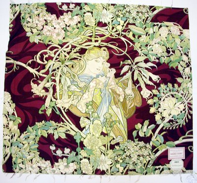 Paneeli, jonka otsikko on "Femme à marguerite" (nainen ja Daisy) tekijältä Alphonse Marie Mucha