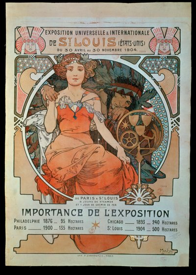 Juliste yleismaailmallista ja kansainvälistä näyttelyä varten ... tekijältä Alphonse Marie Mucha