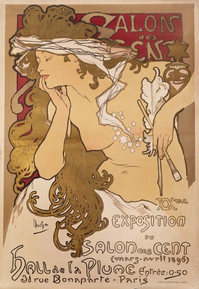 Salon of the Hundred, 1896 tekijältä Alphonse Mucha