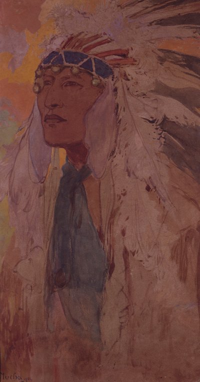 Intiaani, 1904 tekijältä Alphonse Mucha