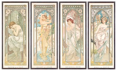 Päivän ajat; Päivän tunnit tekijältä Alphonse Mucha