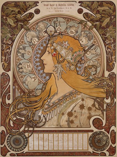 Zodiac, Suuri basaari ja uudet galleriat, retket tekijältä Alphonse Mucha