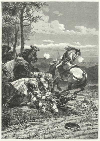 Marsalkka Turennen kuolema Salzbachin taistelussa tekijältä Alphonse Marie de (after) Neuville