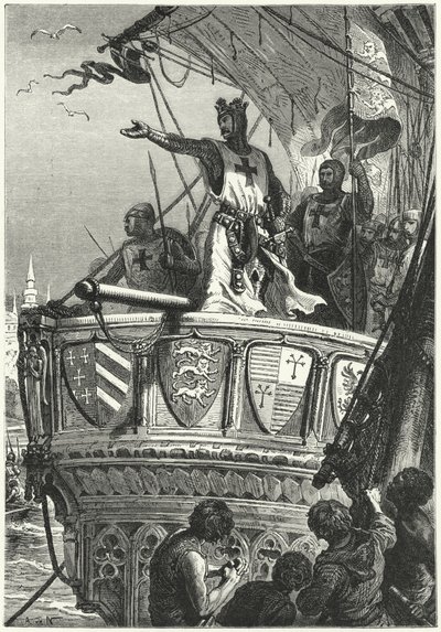 Ristiretkeläisten paluu Palestiinasta (kaiverrus) tekijältä Alphonse Marie de (after) Neuville