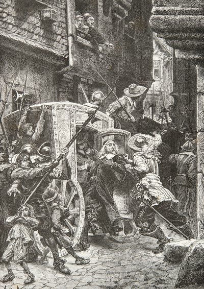 Pierre Brousselin pidättäminen ritsan aikana tekijältä Alphonse Marie de Neuville