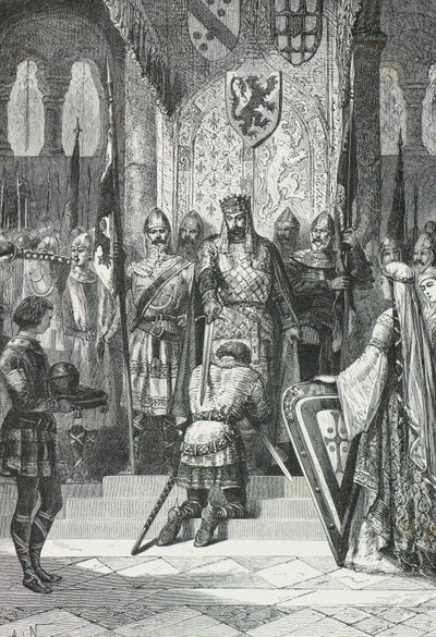 Ranskan kuninkaan ritariseremonia (kaiverrus) (kaiverrus) tekijältä Alphonse Marie de Neuville