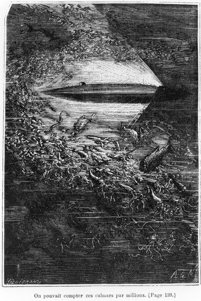 Kuvitus Jules Vernen (1828-1905) teoksesta 