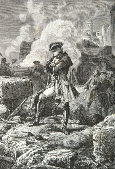 Lally - Tollendal Pondicheryn piirityksen aikana vuonna 1760 (kaiverrus). tekijältä Alphonse Marie de Neuville