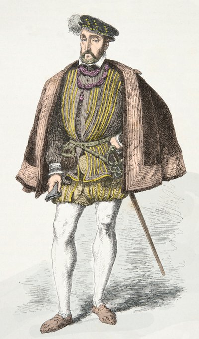 Kuningas Henrik 2:n muotokuva (Kaiverrus) tekijältä Alphonse Marie de Neuville