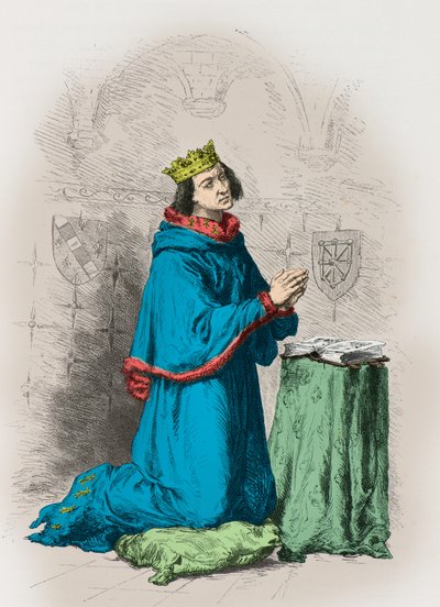 Navarran kuningas Kaarle 2:n muotokuva (kaiverrus) tekijältä Alphonse Marie de Neuville