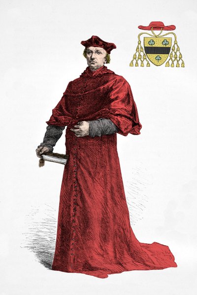 Kardinaali Antoine Dupratin muotokuva (kaiverrus) tekijältä Alphonse Marie de Neuville