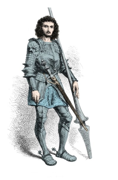 Gaston de Foixin muotokuva (kaiverrus) tekijältä Alphonse Marie de Neuville