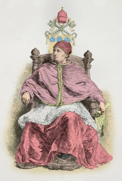 Leon 10:n muotokuva (kaiverrus) tekijältä Alphonse Marie de Neuville