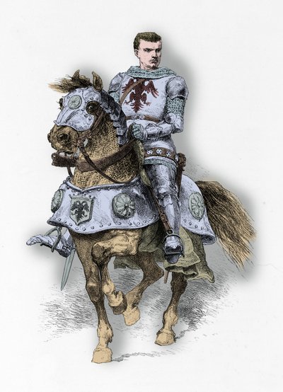 Muotokuva Bertrand Du Guesclinista (kaiverrus) (kaiverrus) tekijältä Alphonse Marie de Neuville