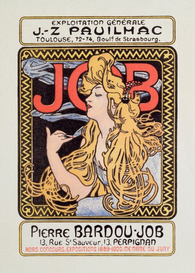 Mainosjuliste tupakkapaperille Työntekijä Alphonse Mucha (1860-1939) 1900 - Aurinko 12x8 cm Mainosjuliste tupakkapaperille Julkaisija Alphonse Mucha, 1900 - Yksityinen kokoelma tekijältä Alphonse Mucha