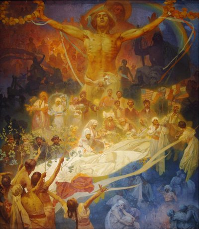 Slaavien apoteoosi. Slavs for Humanity, 1926 tekijältä Alphonse Mucha