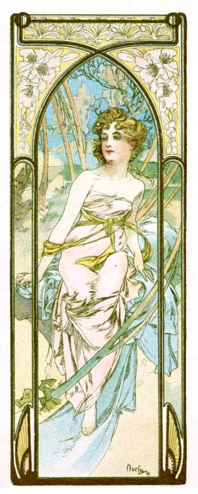 "Päivän kirkkaus", 1899 tekijältä Alphonse Mucha