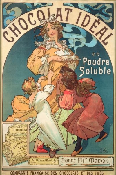 Chocolat Idéal en Poudre Liukoinen tekijältä Alphonse Mucha
