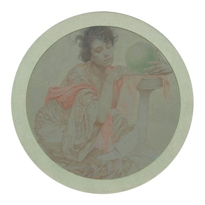 Ennustelija kristallipallolla. tekijältä Alphonse Mucha