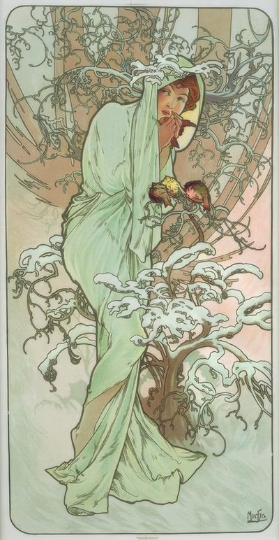 Hiver tekijältä Alphonse Mucha