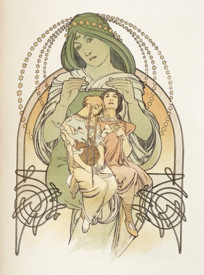 Kuvitus Ilsee, Prinsessa de Tripoli, 1897 tekijältä Alphonse Mucha